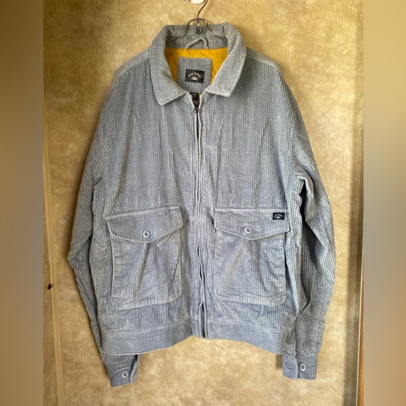 Sun Diego Men's Dusty Blue Corduroy Club Style Jacket Casual Minimal Large - Picture 1 of 6